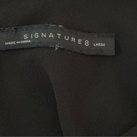 NWOT Signature8 Black Double Ruffle Hem V-Neck Tank Crop Top Women’s Size Large - Picture 12 of 13